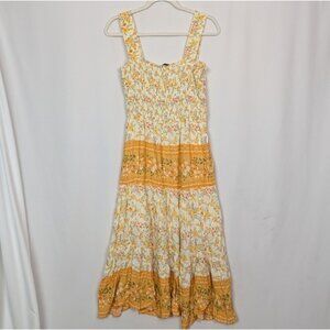 AURA Floral Smocked Maxi Dress Tiered